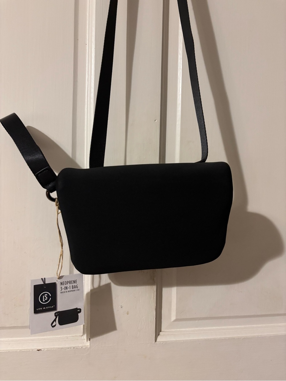Neoprene 3-in-1 Crossbody Bag - Black
